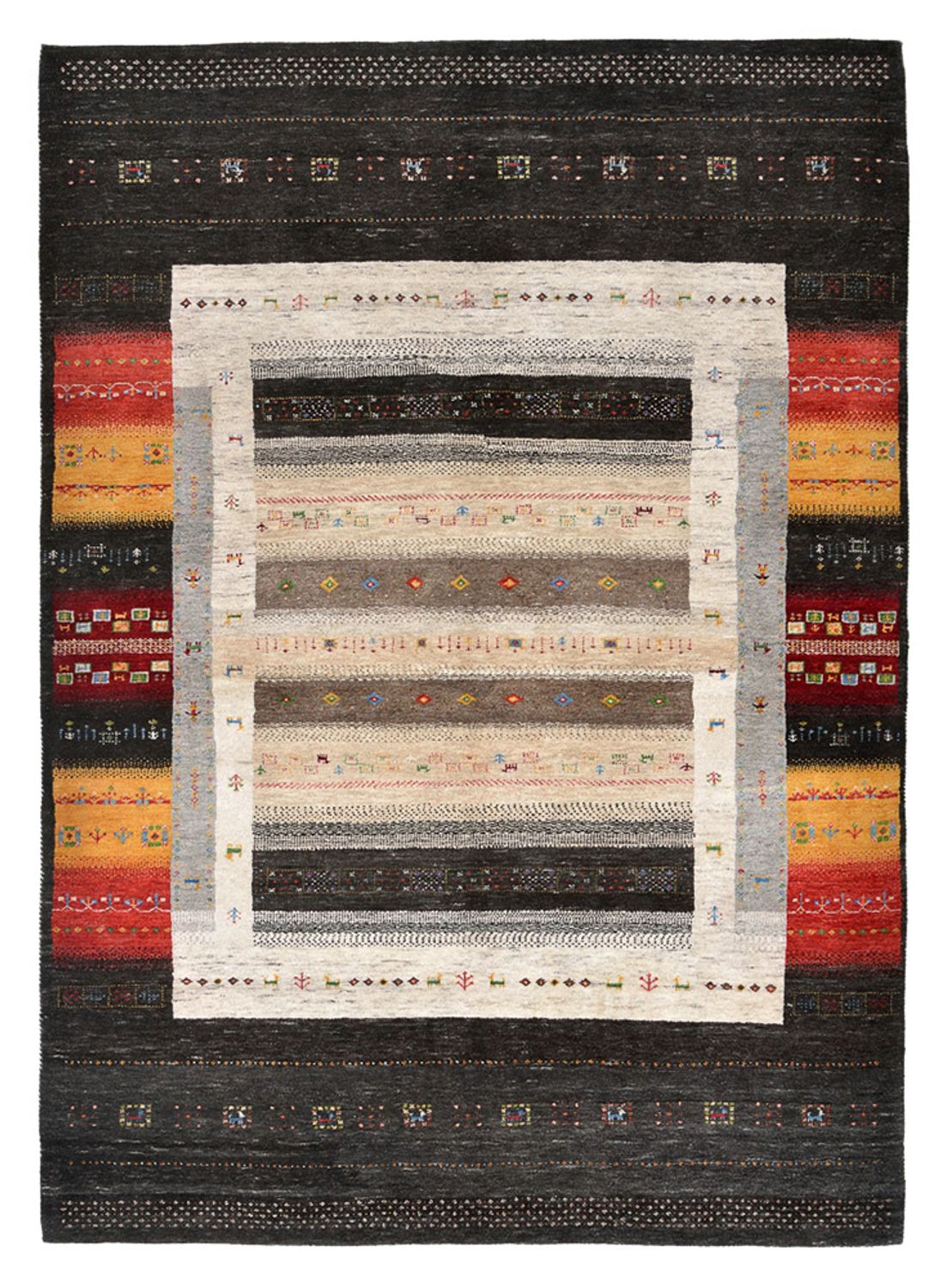 Alfombra Gabbeh - Loribaft Indus - 241 x 175 cm - multicolor