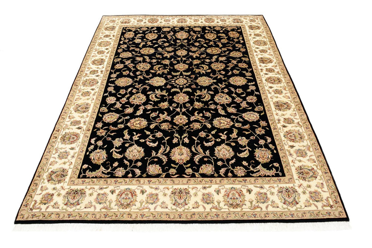 Alfombra oriental - Tabriz - 214 x 155 cm - azul oscuro