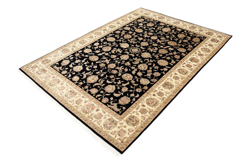 Alfombra oriental - Tabriz - 214 x 155 cm - azul oscuro