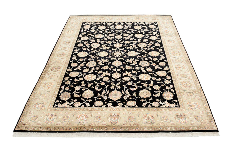 Alfombra oriental - Tabriz - 214 x 155 cm - azul oscuro