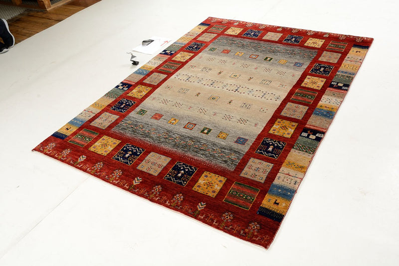 Alfombra Gabbeh - Loribaft Indus - 204 x 150 cm - multicolor