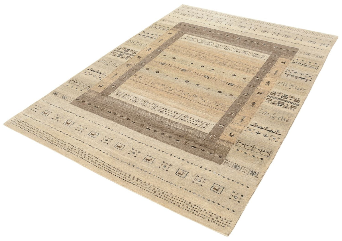 Alfombra Gabbeh - Loribaft Indus - 203 x 146 cm - beige oscuro