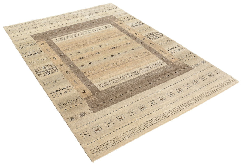 Alfombra Gabbeh - Loribaft Indus - 203 x 146 cm - beige oscuro