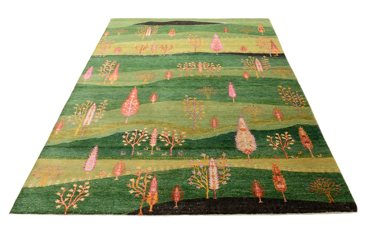 Alfombra Gabbeh - Loribaft Indus - 247 x 172 cm - verde