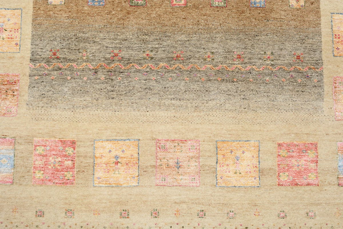 Alfombra Gabbeh - Loribaft Indus - 255 x 173 cm - beige oscuro