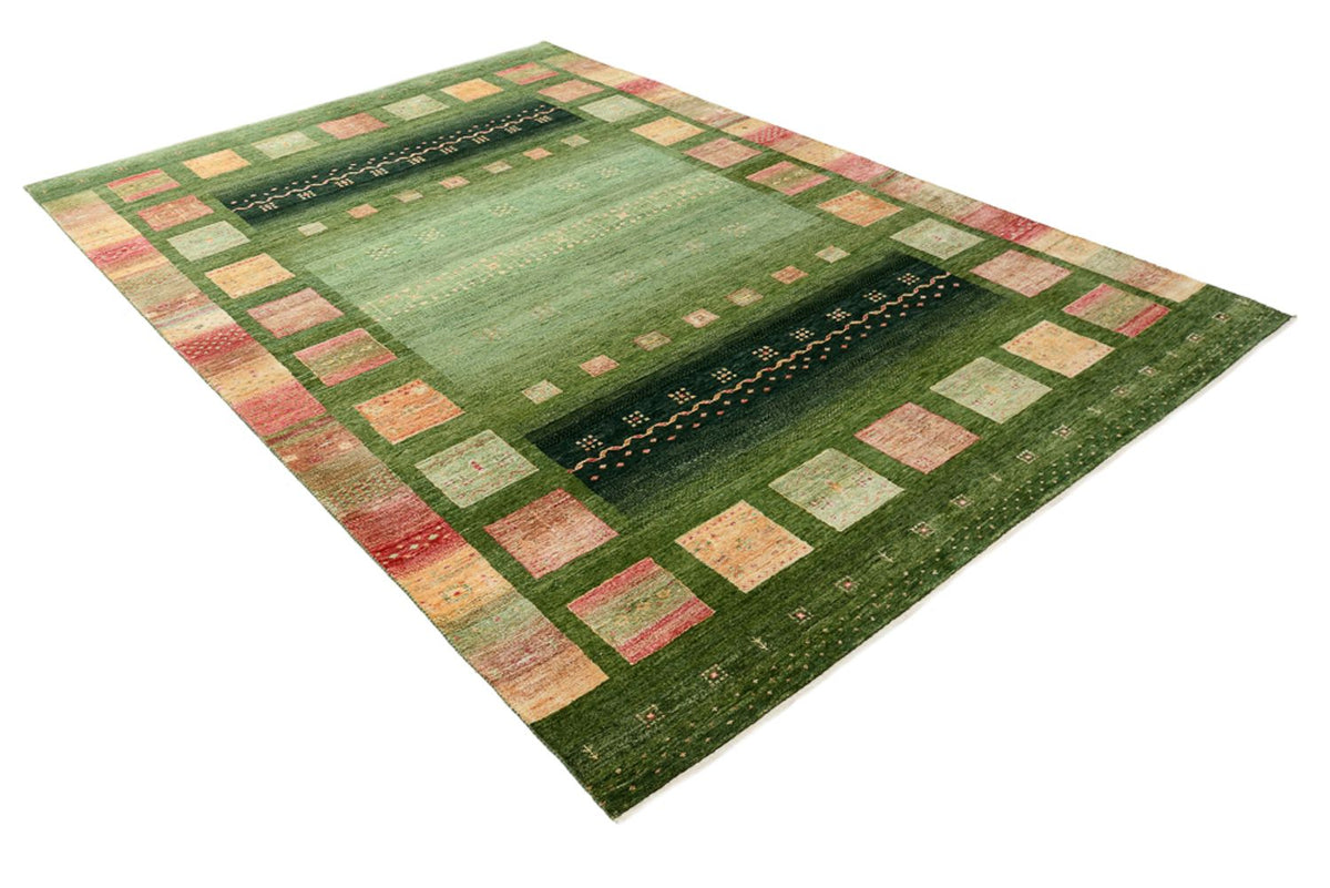 Alfombra Gabbeh - Loribaft Indus - 308 x 205 cm - verde