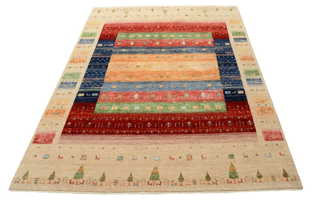 Alfombra Gabbeh - Loribaft Indus - 207 x 156 cm - multicolor
