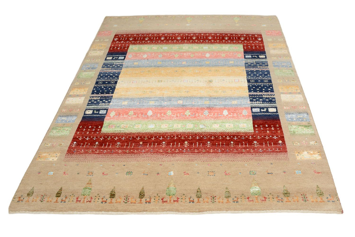 Alfombra Gabbeh - Loribaft Indus - 207 x 156 cm - multicolor