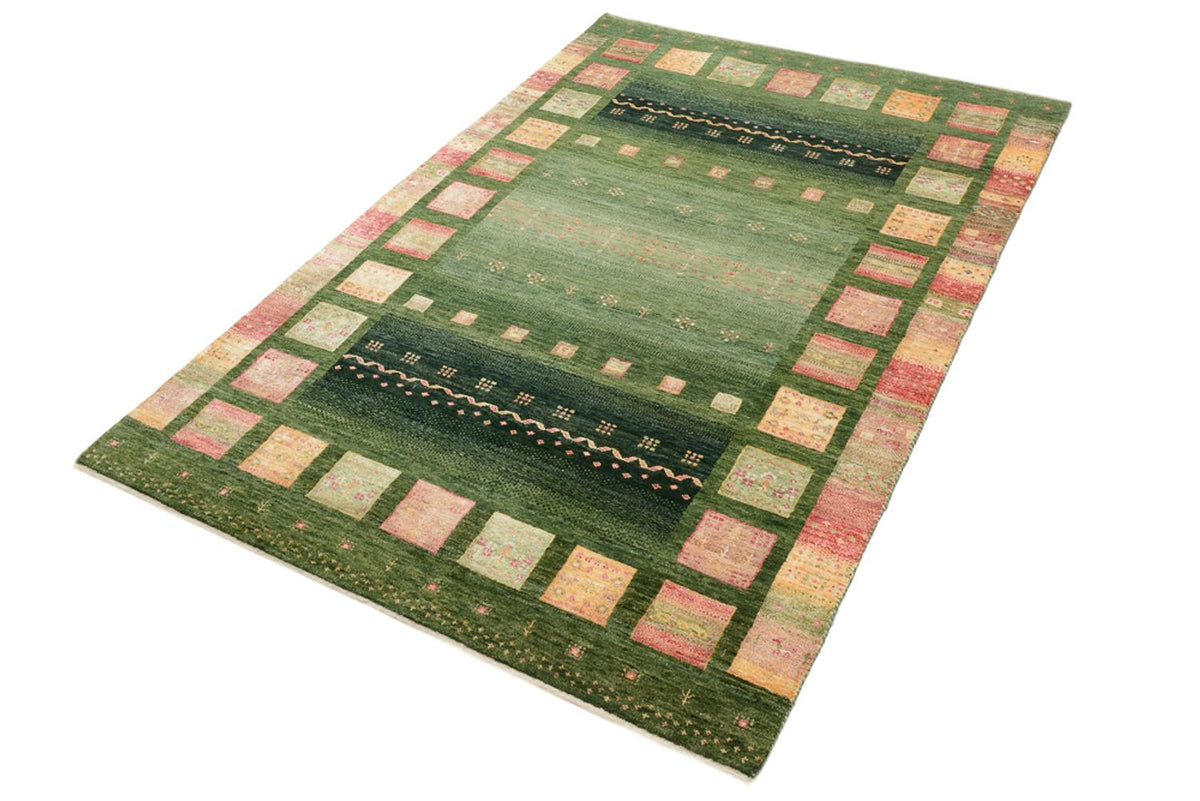 Alfombra Gabbeh - Loribaft Indus - 183 x 127 cm - verde