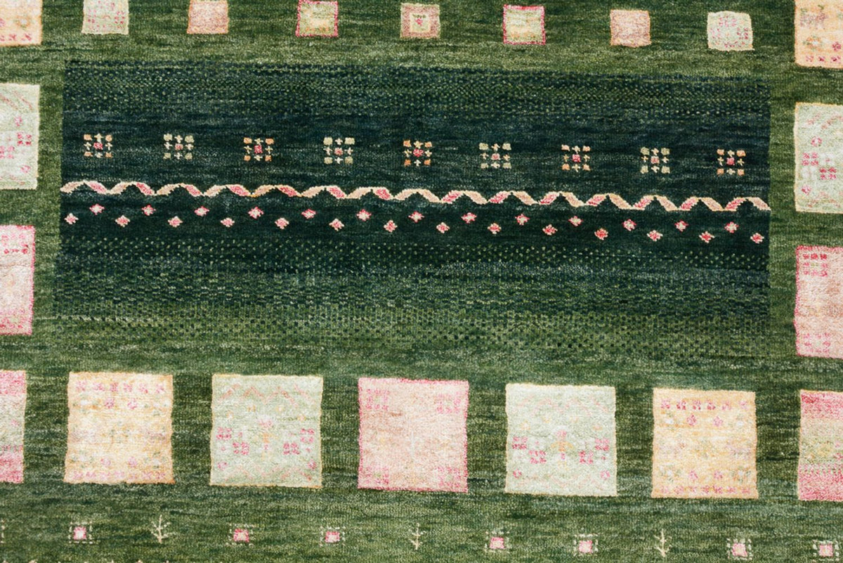 Alfombra Gabbeh - Loribaft Indus - 183 x 127 cm - verde