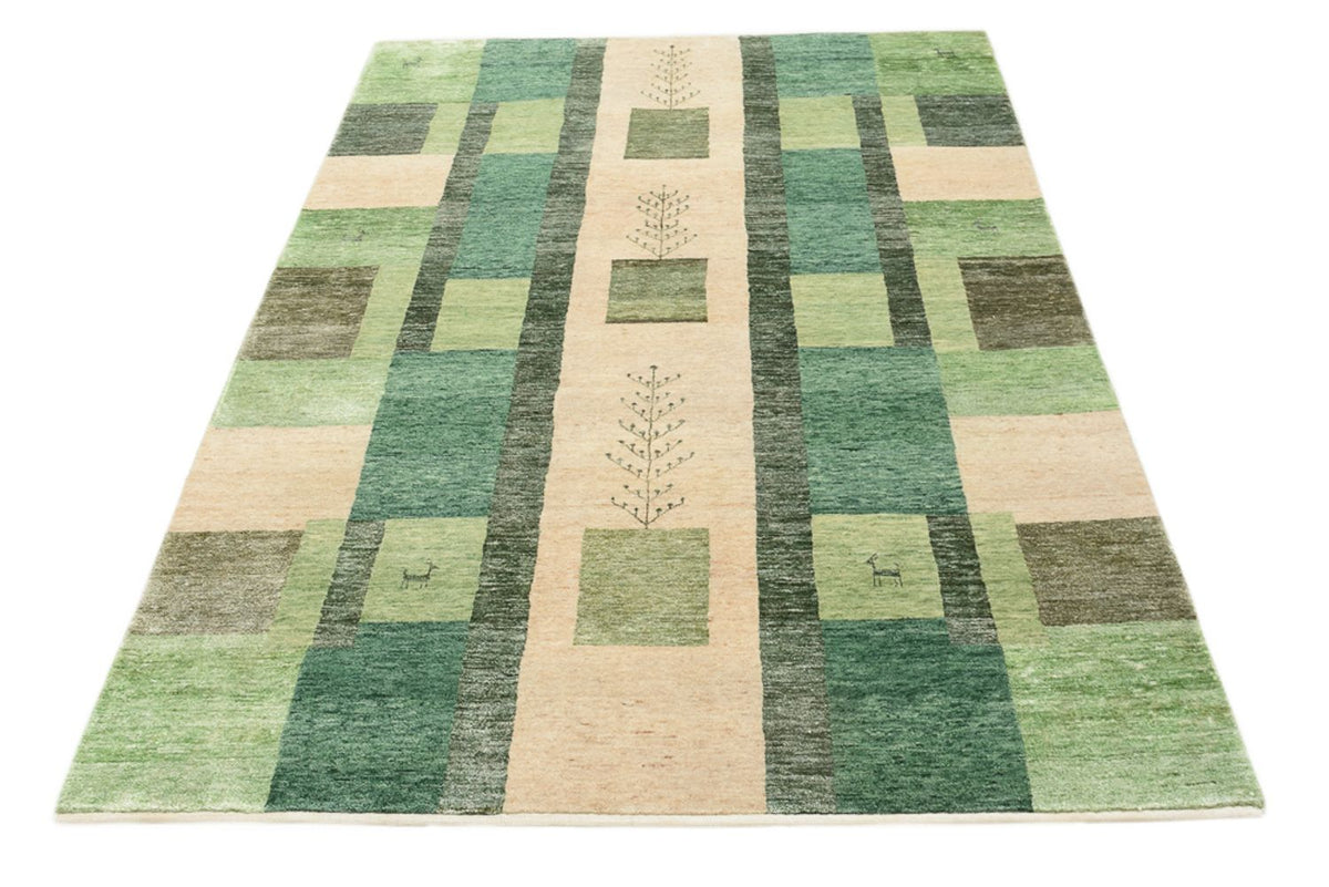Alfombra Gabbeh - Loribaft Indus - 204 x 150 cm - verde