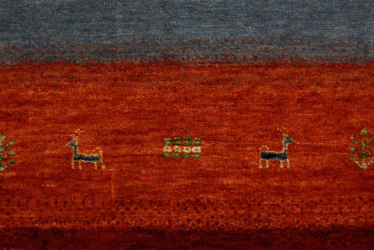 Alfombra Gabbeh - Loribaft Indus - 302 x 206 cm - rojo