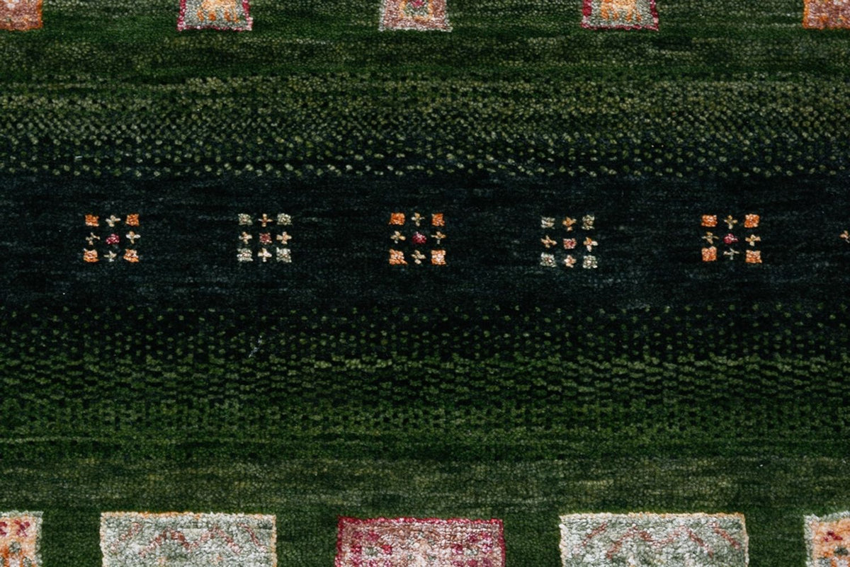 Alfombra Gabbeh - Loribaft Indus - 154 x 106 cm - verde
