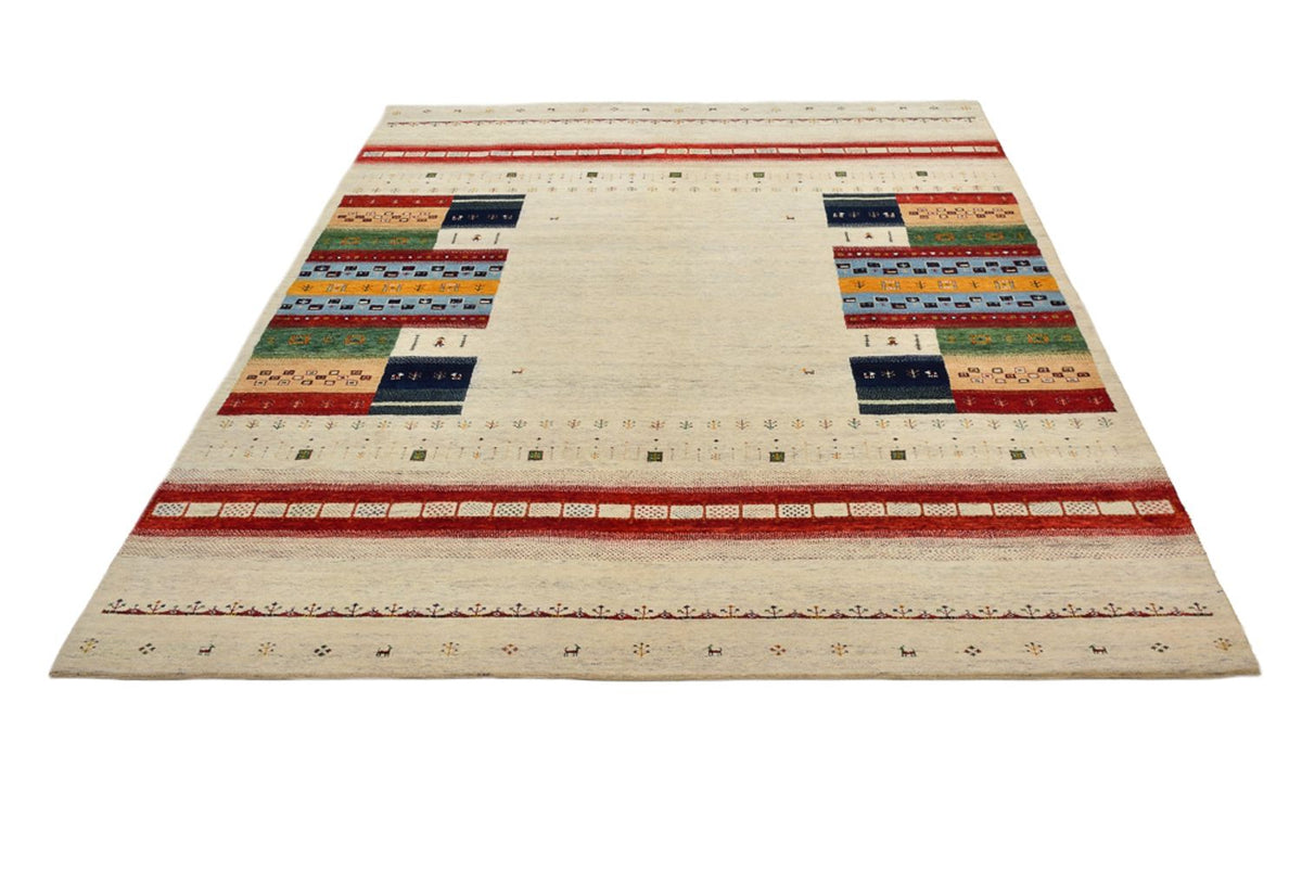 Alfombra Gabbeh - Loribaft Indus - 298 x 249 cm - beige claro