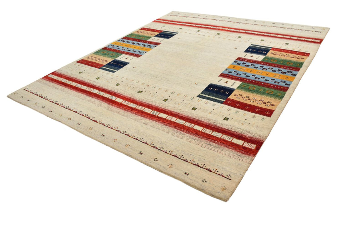 Alfombra Gabbeh - Loribaft Indus - 298 x 249 cm - beige claro