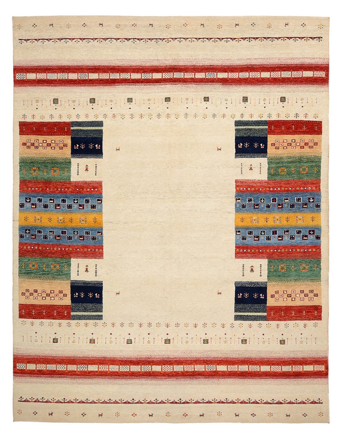 Alfombra Gabbeh - Loribaft Indus - 308 x 246 cm - beige claro