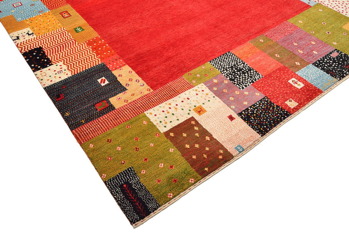 Alfombra Gabbeh - Loribaft Indus - 344 x 251 cm - rojo