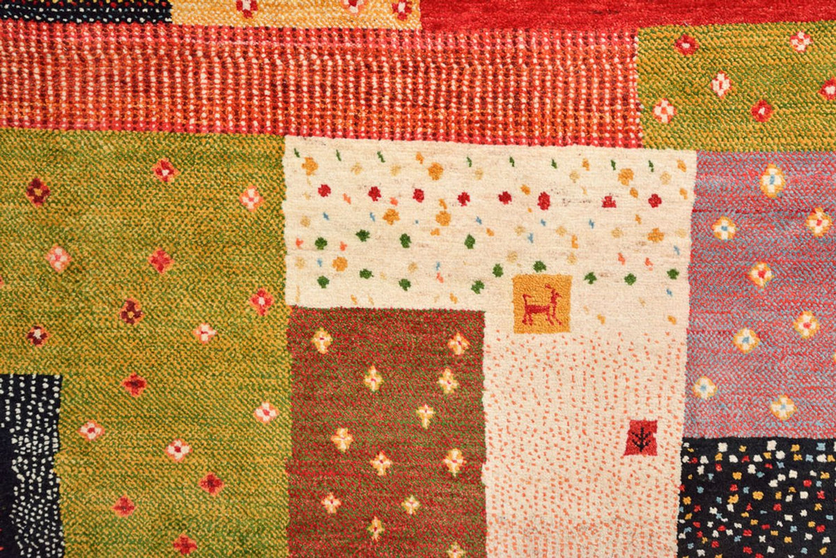 Alfombra Gabbeh - Loribaft Indus - 344 x 251 cm - rojo