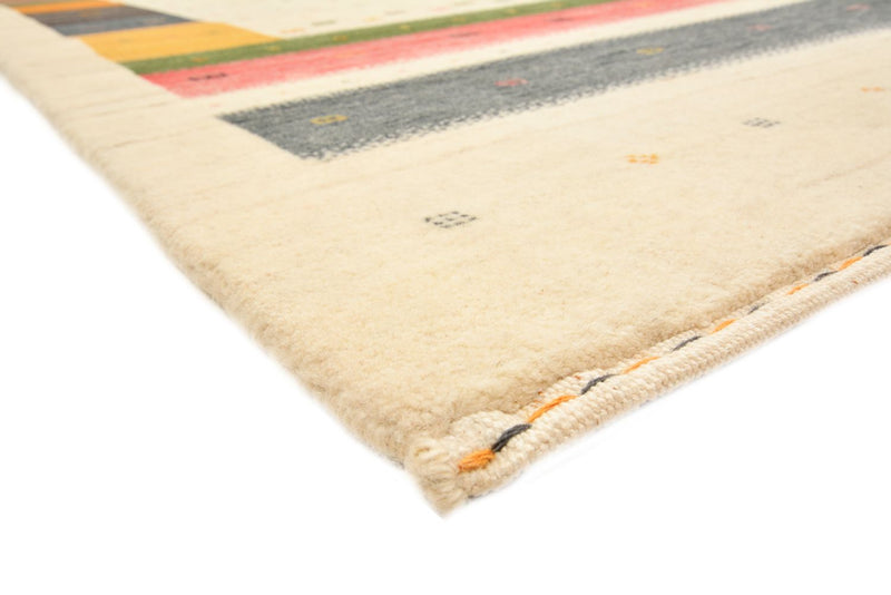 Alfombra de pasillo Alfombra Gabbeh - Loribaft Indus - 195 x 101 cm - beige claro
