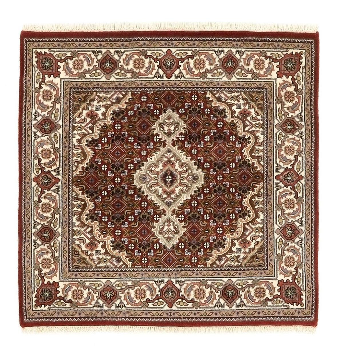 Alfombra oriental - Tabriz - 93 x 89 cm - crema