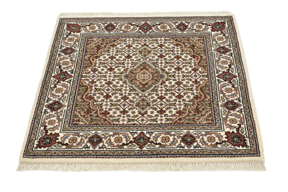Alfombra oriental - Tabriz - 92 x 89 cm - crema