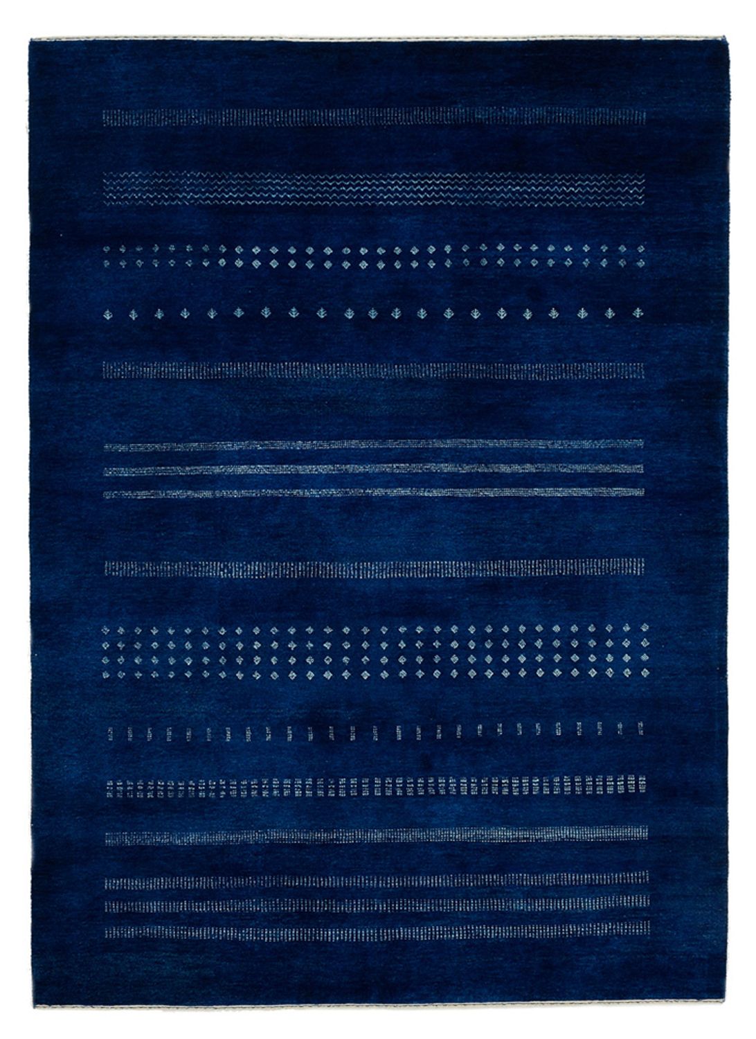 Alfombra Gabbeh - Loribaft Indus - 237 x 172 cm - azul oscuro