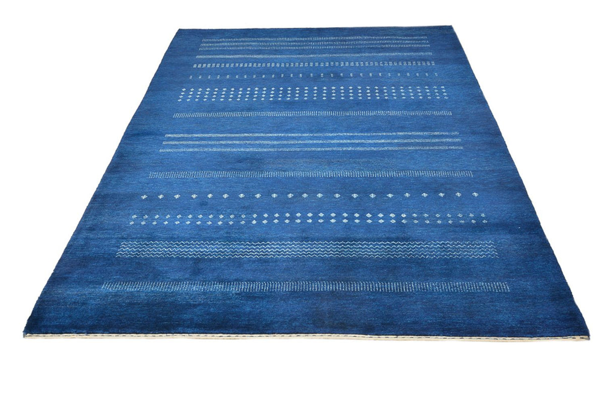 Alfombra Gabbeh - Loribaft Indus - 237 x 172 cm - azul oscuro