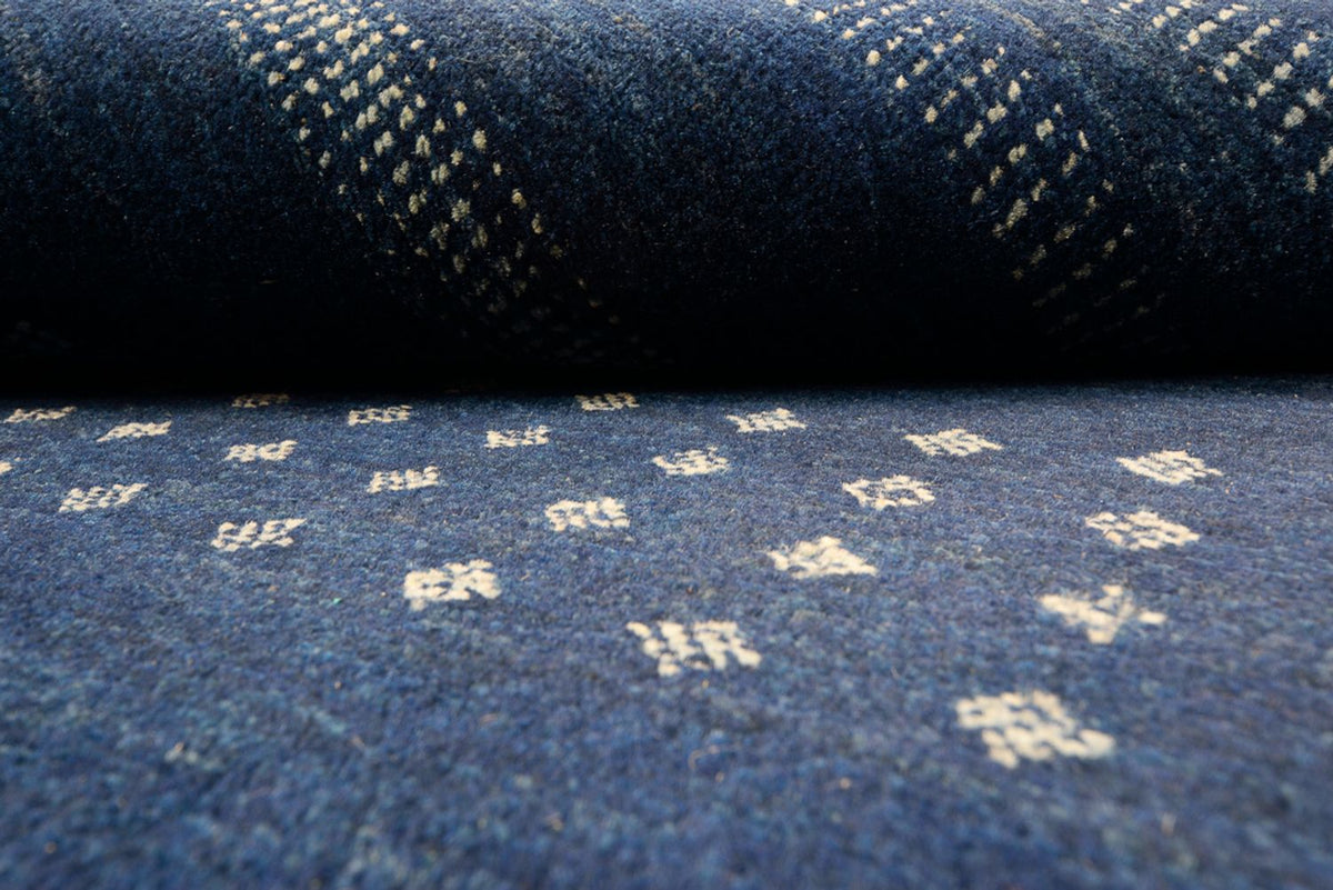 Alfombra Gabbeh - Loribaft Indus - 237 x 172 cm - azul oscuro