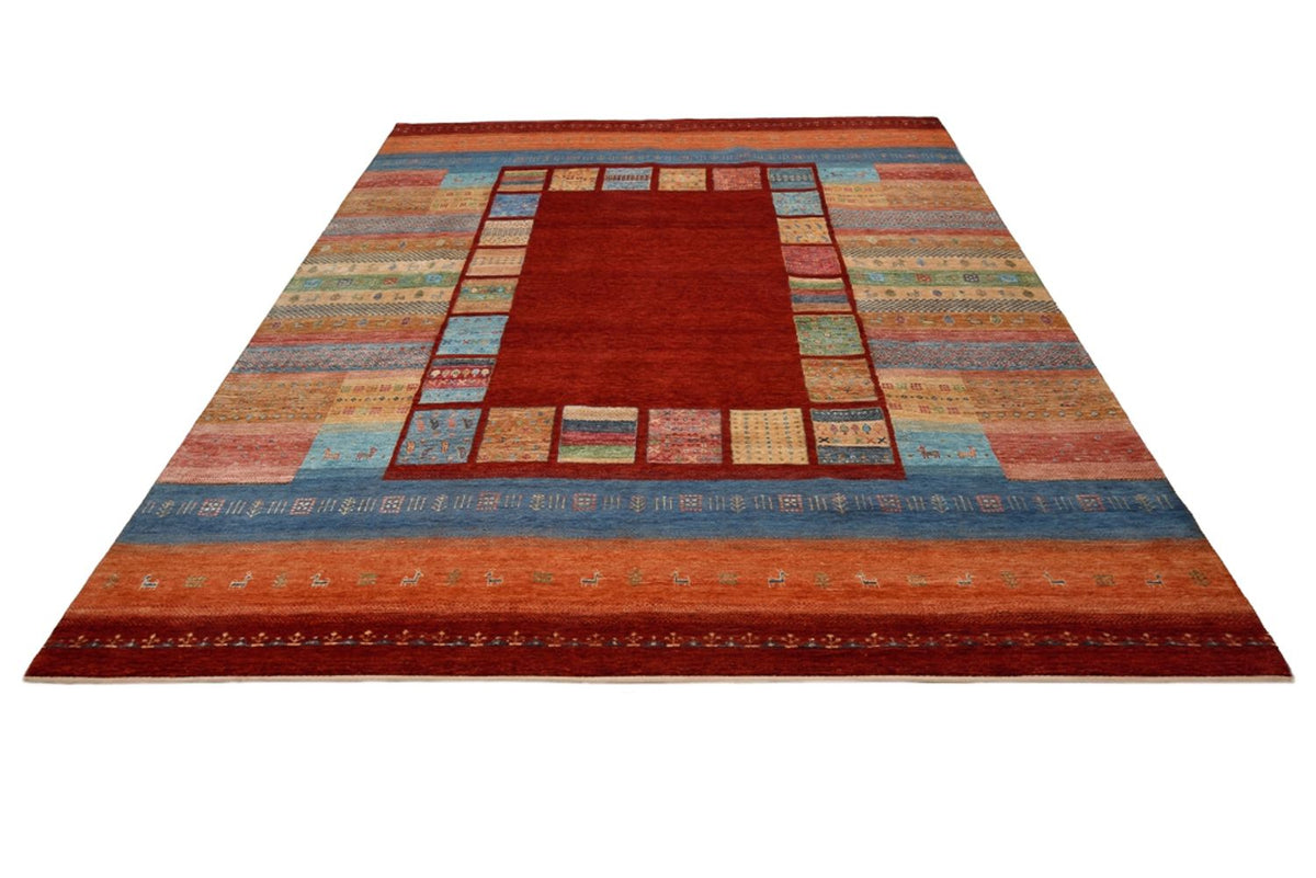 Alfombra Gabbeh - Loribaft Indus - 302 x 253 cm - rojo