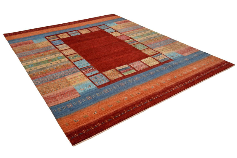 Alfombra Gabbeh - Loribaft Indus - 302 x 253 cm - rojo