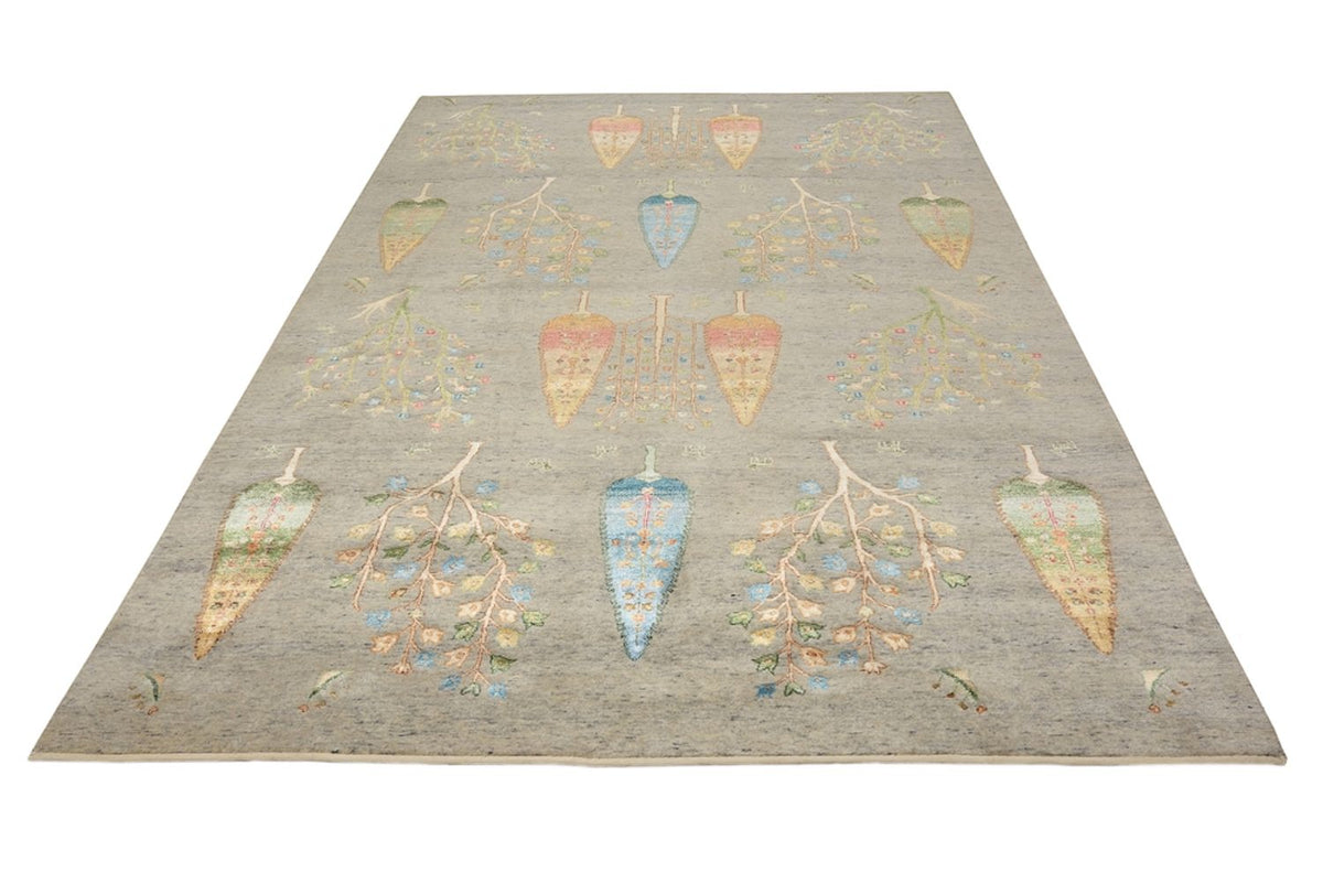 Alfombra Gabbeh - Loribaft Indus - 295 x 206 cm - gris claro