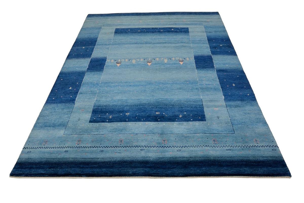 Alfombra Gabbeh - Loribaft Indus - 241 x 175 cm - azul