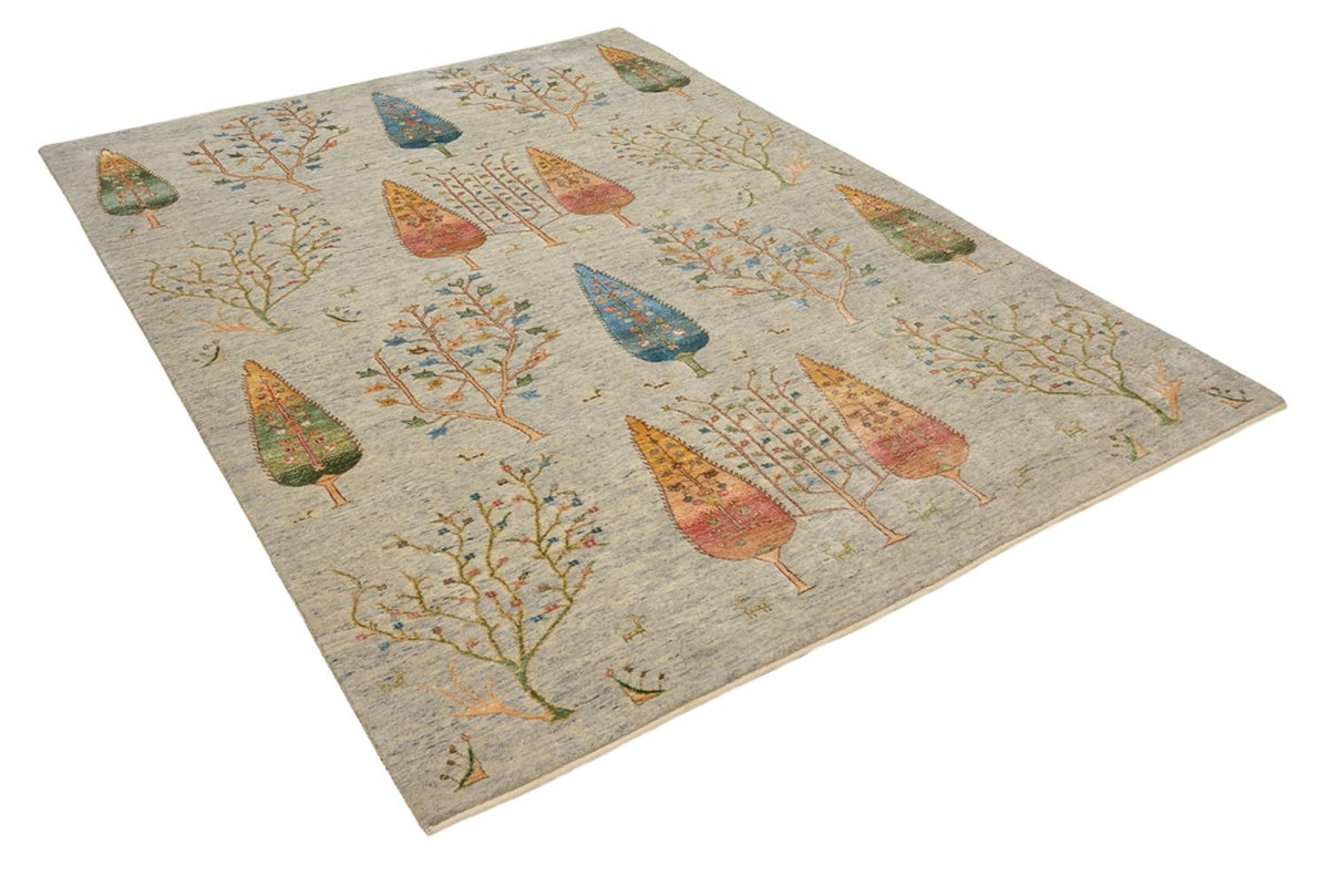 Alfombra Gabbeh - Loribaft Indus - 241 x 173 cm - gris claro