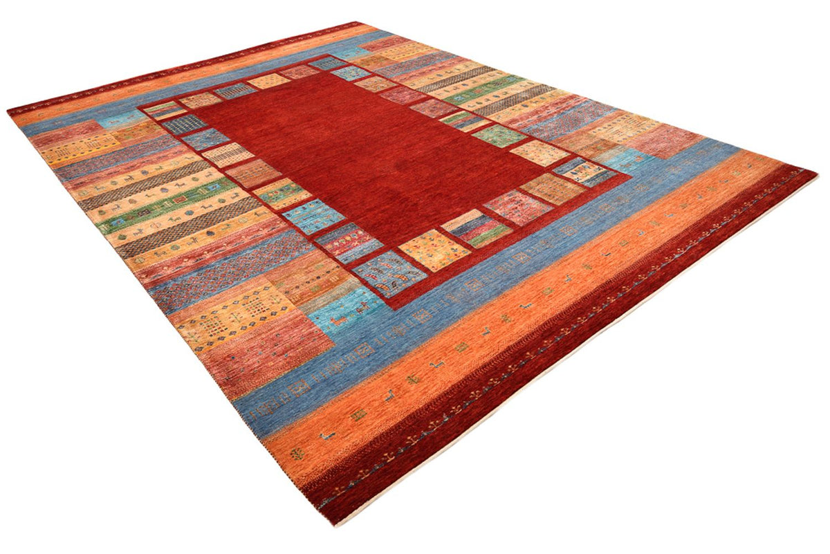 Alfombra Gabbeh - Loribaft Indus - 342 x 253 cm - rojo