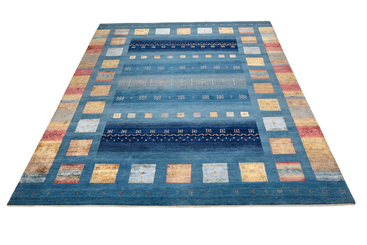 Alfombra Gabbeh - Loribaft Indus - 338 x 249 cm - azul