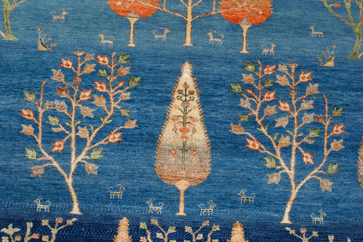 Alfombra Gabbeh - Loribaft Indus - 206 x 155 cm - azul