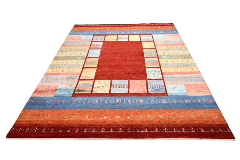 Alfombra Gabbeh - Loribaft Indus - 249 x 206 cm - rojo