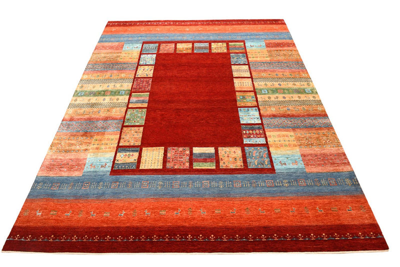Alfombra Gabbeh - Loribaft Indus - 336 x 250 cm - rojo