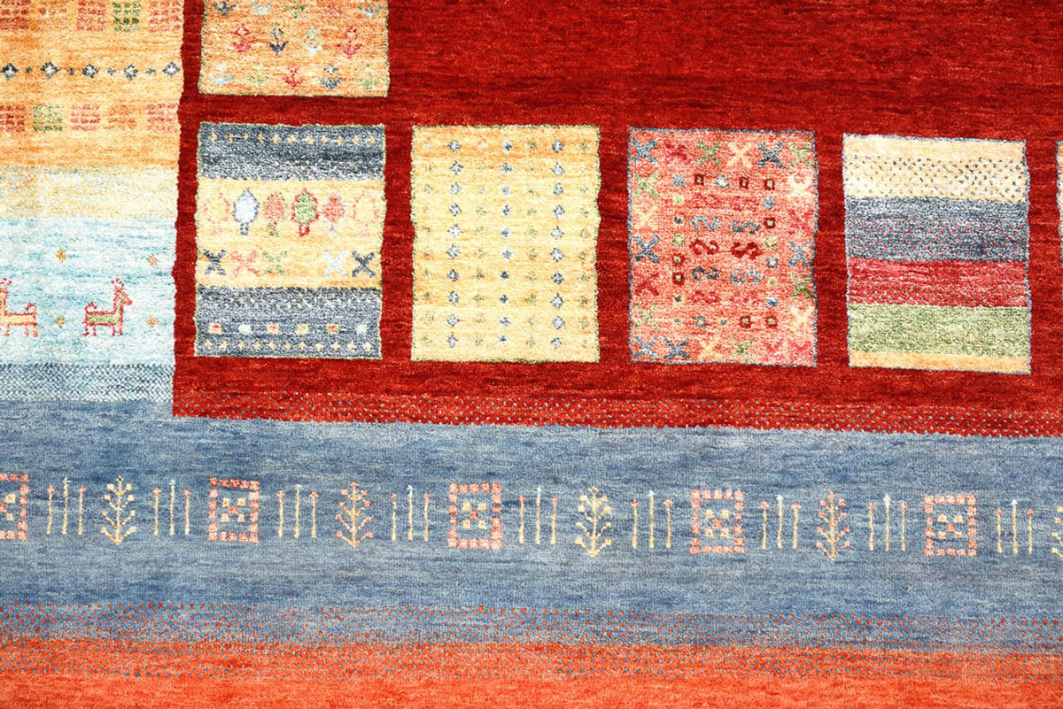 Alfombra Gabbeh - Loribaft Indus - 336 x 250 cm - rojo