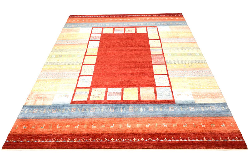 Alfombra Gabbeh - Loribaft Indus - 336 x 250 cm - rojo