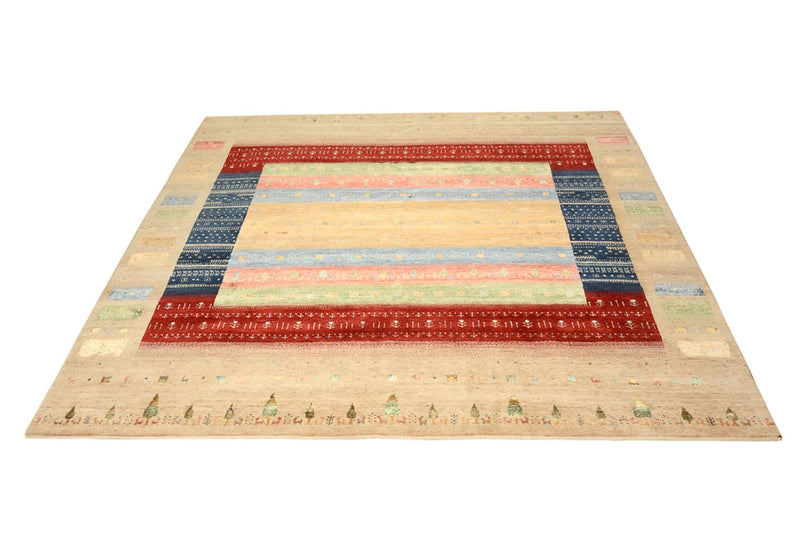 Alfombra Gabbeh - Loribaft Indus cuadrado  - 253 x 246 cm - multicolor