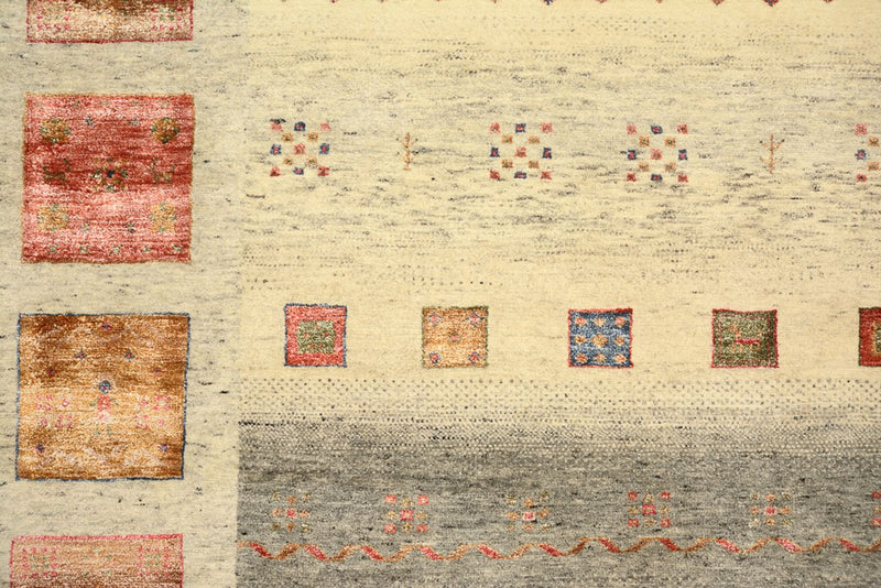 Alfombra Gabbeh - Loribaft Indus cuadrado  - 254 x 251 cm - beige claro