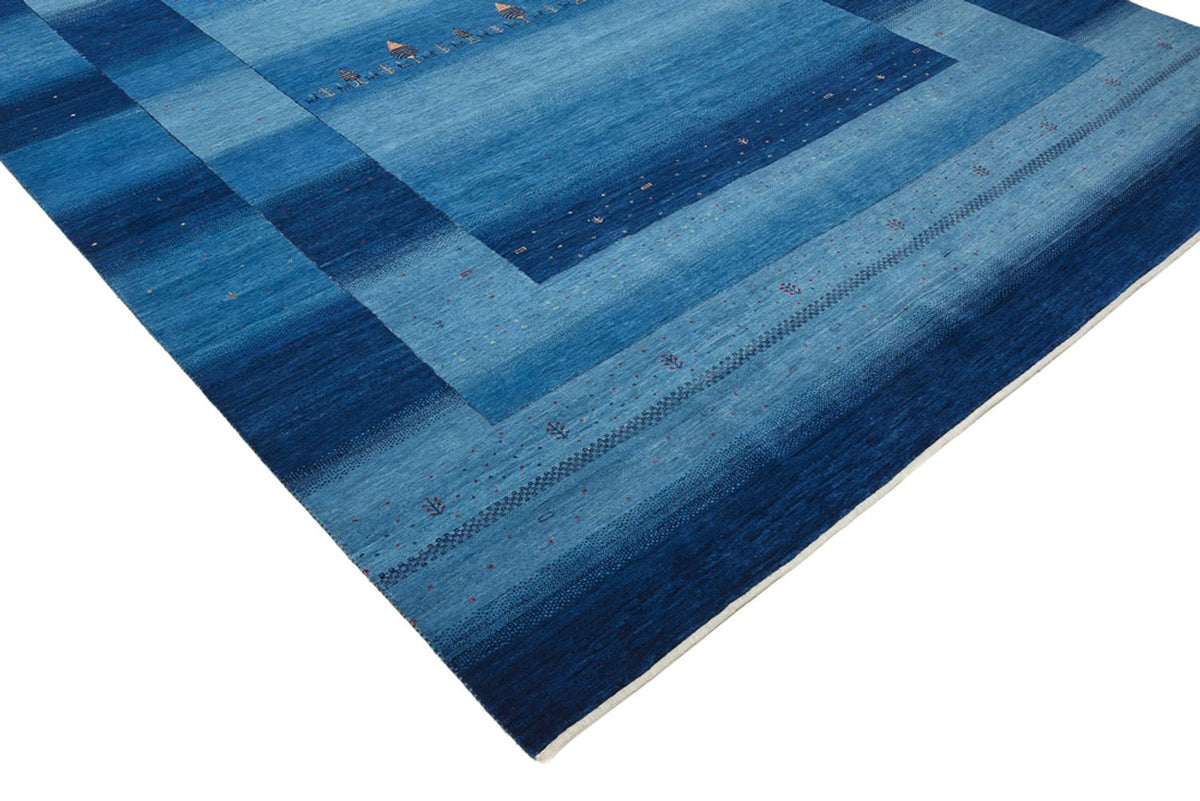 Alfombra Gabbeh - Loribaft Indus - 345 x 247 cm - azul marino