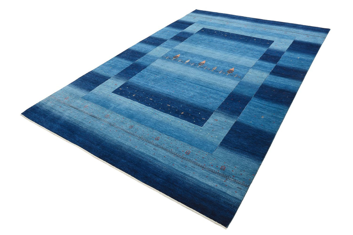 Alfombra Gabbeh - Loribaft Indus - 304 x 204 cm - azul marino