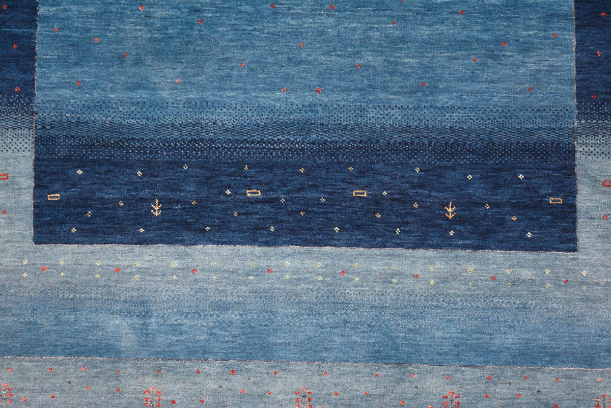 Alfombra Gabbeh - Loribaft Indus - 304 x 204 cm - azul marino