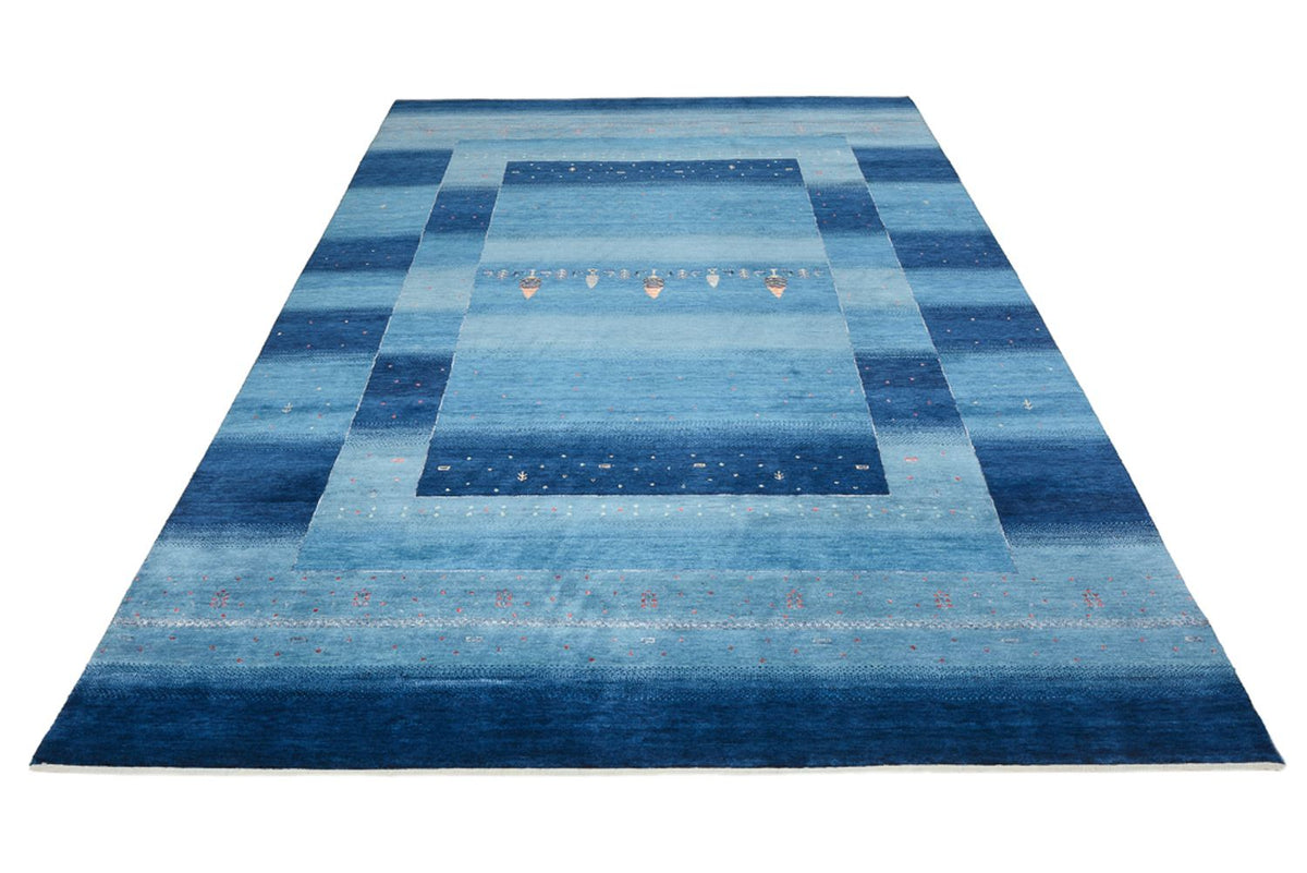 Alfombra Gabbeh - Loribaft Indus - 304 x 204 cm - azul marino