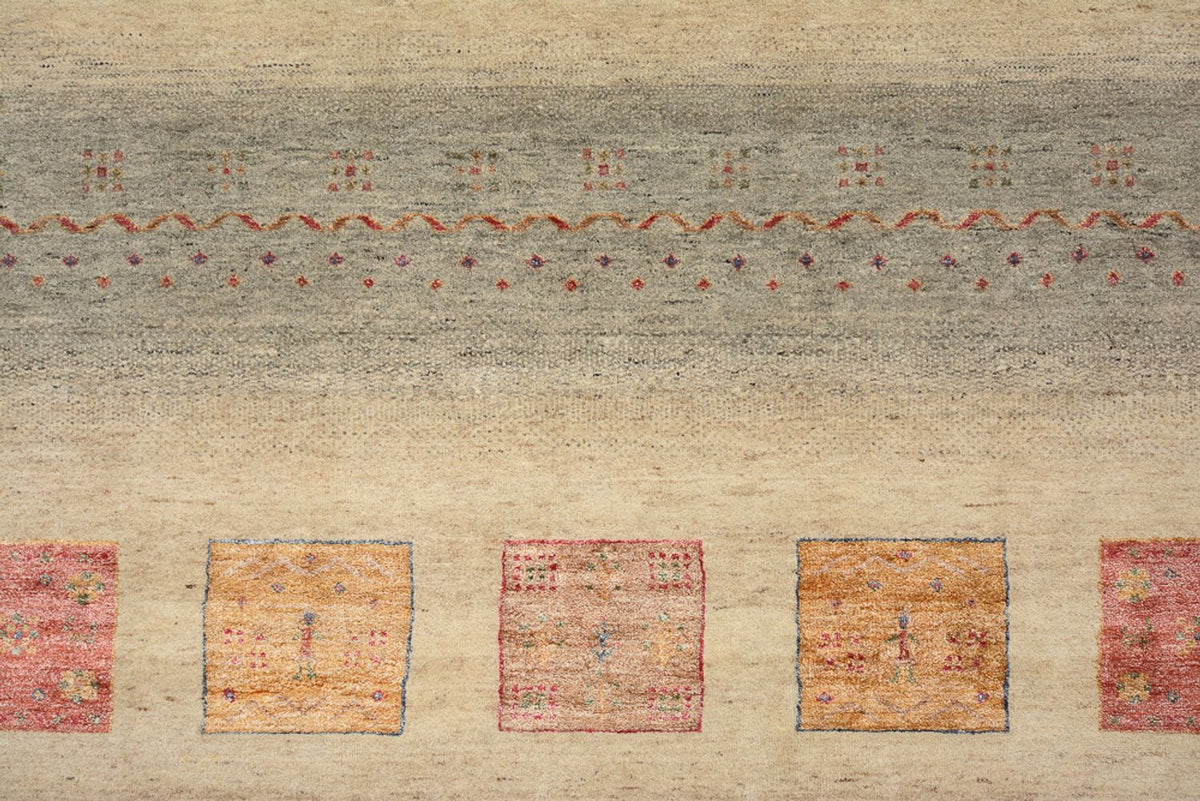 Alfombra Gabbeh - Loribaft Indus - 351 x 254 cm - beige oscuro