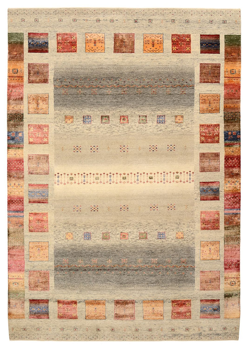 Alfombra Gabbeh - Loribaft Indus - 301 x 207 cm - beige oscuro