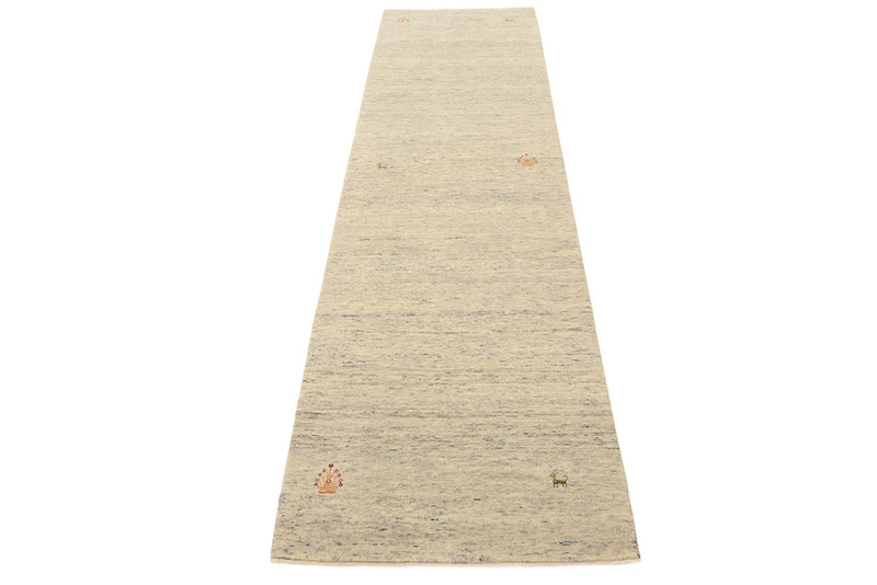 Alfombra de pasillo Alfombra Gabbeh - Loribaft Indus - 295 x 80 cm - beige oscuro