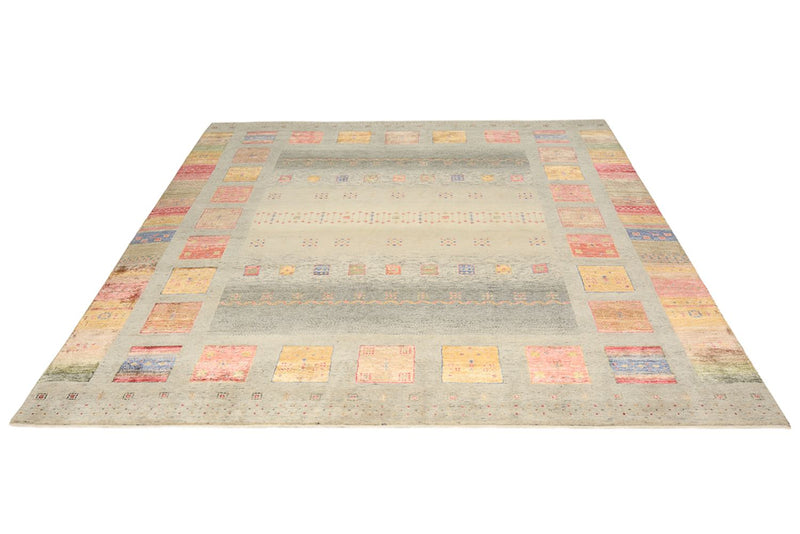 Alfombra Gabbeh - Loribaft Indus cuadrado  - 249 x 248 cm - beige oscuro